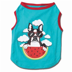 Watermelon Dog Tee in Aqua