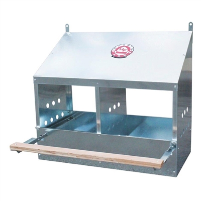 Poultry Nesting Box 2 Hole Galvanized Steel from Harris Farms