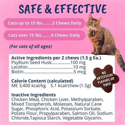 Hairball Support Soft Chews for Cats - 60 chews per pouch by Under the Weather