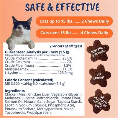 L-Lysine Soft Chews for Cats - 60 chews per pouch by Under the Weather