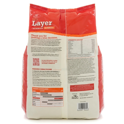 Manna Pro Poultry Feed 16% Layer Crumble with Probiotic 8 lb