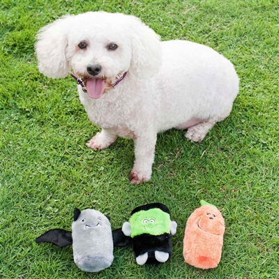 Halloween Squeakie Buddies -3-Pack (Frankenstein, Pumpkin, Bat)