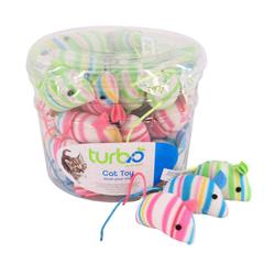 6.25" Printed Mice (45 pcs) Turbo® Bulk Cat Toy Bins