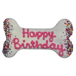Pink Birthday Bone 6" 81911 Hand Decorated Molasses