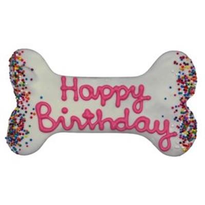 Pink Birthday Bone 6" 81911 Hand Decorated Molasses