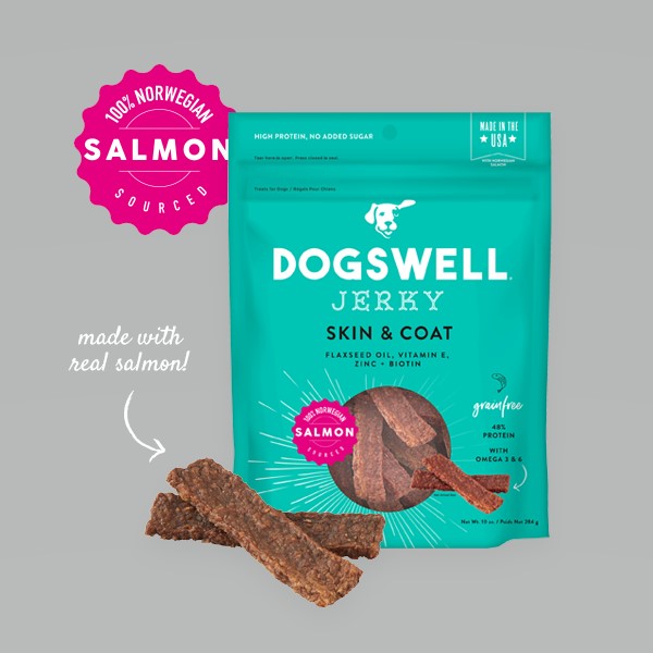 Dogswell Skin & Coat Jerky GrainFree Salmon