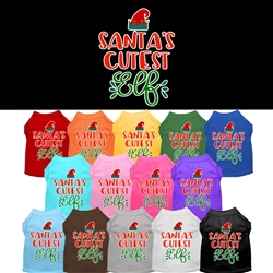 Santa's Cutest Elf Screen Print Dog Shirt