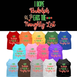 Hope Rudolph Eats Naughty List Screen Print Dog Shirt