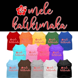 Mele Kalikimaka Screen Print Dog Shirt