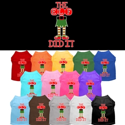The Elf Did It Screen Print Dog Shirt