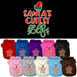 Santa's Cutest Elf Screen Print Dog Hoodie