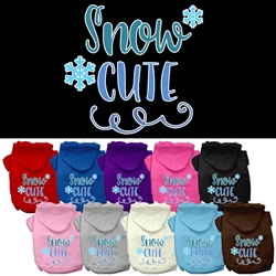 Snow Cute Screen Print Dog Hoodie