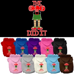 The Elf Did It Screen Print Dog Hoodie