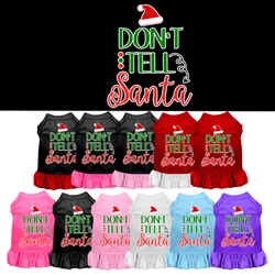 Don't Tell Santa Screen Print Dog Dress