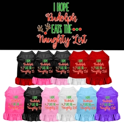 Hope Rudolph Eats Naughty List Screen Print Dog Dress