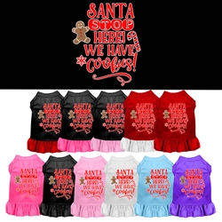 Santa, We Have Cookies Screen Print Dog Dress