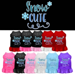 Snow Cute Screen Print Dog Dress