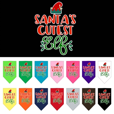 Santa's Cutest Elf Screen Print Bandana