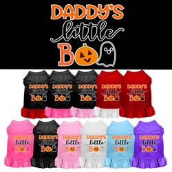 Daddy's Little Boo Screen Print Dog Dress