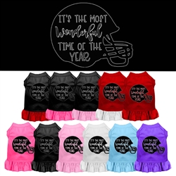 Most Wonderful Time Screen Print Dog Dress