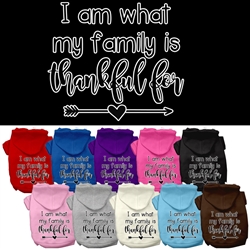 I'm What My Family is Thankful For Thanksgiving Screen Print Dog Hoodie
