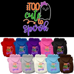 Too Cute To Spook-Girly Ghost Screen Print Dog Hoodie