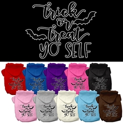 Trick or Treat Yo' Self Halloween Screen Print Dog Hoodie