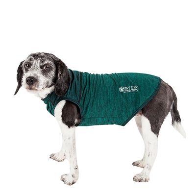 Pet Life�� ACTIVE 'Aero-Pawlse' Heathered Quick-Dry and 4-Way Stretch-Performance Dog Tank Top T-Shirt