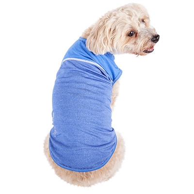 Pet Life�� ACTIVE 'Aero-Pawlse' Heathered Quick-Dry and 4-Way Stretch-Performance Dog Tank Top T-Shirt