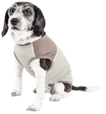 Pet Life�� ACTIVE 'Aero-Pawlse' Heathered Quick-Dry and 4-Way Stretch-Performance Dog Tank Top T-Shirt