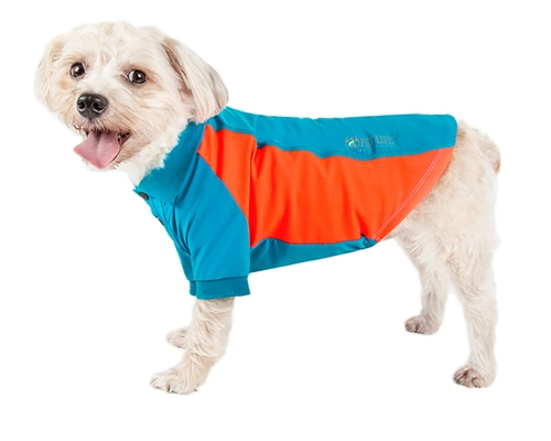 Pet Life�� ACTIVE 'Fur-Flexed' Relax-Stretch Wick-Proof Performance Dog Polo T-Shirt