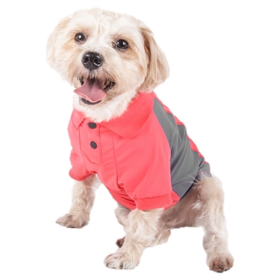Pet Life�� ACTIVE 'Barko Pawlo' Relax-Stretch Wick-Proof Performance Dog Polo T-Shirt