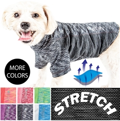 Pet Life�� ACTIVE 'Warf Speed' Heathered Ultra-Stretch Sporty Performance Dog T-Shirt