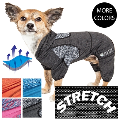 Pet Life�� ACTIVE 'Pawsterity' Heathered Performance 4-Way Stretch Two-Toned Full Bodied Hoodie