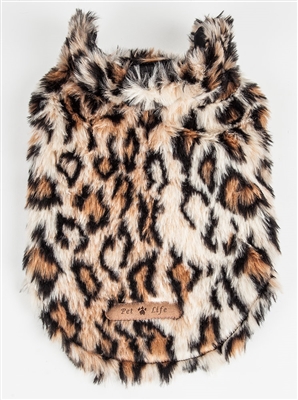Pet Life������ LUXE 'Lab-pard' Dazzling Brown and Black Leopard Patterned Mink Fur Dog Coat