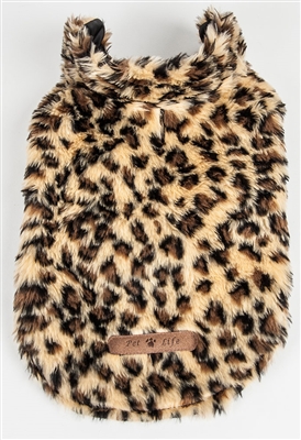 Pet Life® LUXE 'Poocheetah ' Ravishing Designer Spotted Brown and Black Cheetah Patterned Mink Fur Dog Coat