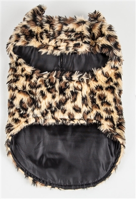 Pet Life® LUXE 'Poocheetah ' Ravishing Designer Spotted Brown and Black Cheetah Patterned Mink Fur Dog Coat