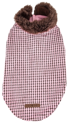 Pet Life������ LUXE 'Beautifur' Elegant Designer Boxed Pink and Brown Mink Fur Dog Coat