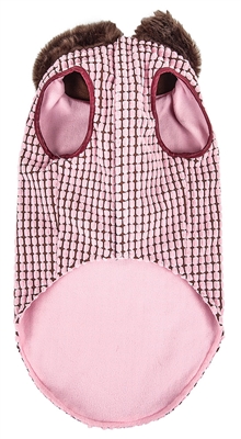 Pet Life������ LUXE 'Beautifur' Elegant Designer Boxed Pink and Brown Mink Fur Dog Coat