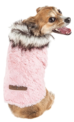 Pet Life�� LUXE 'Pinkachew' Charming Designer Light Pink Mink Fur Dog Coat