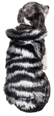 Pet Life�� LUXE 'Chauffurry' Beautiful Designer Zebra Patterned Mink Fur Dog Coat