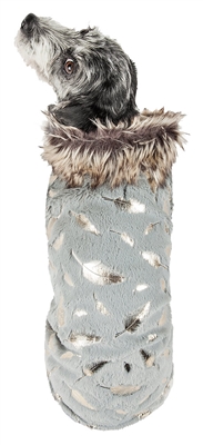 Pet Life������ LUXE 'Gold-Wagger' Gold-Leaf Designer Fur Dog Jacket