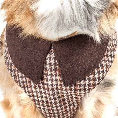 Pet Life�� LUXE 'Houndsome' 2-in-1 Brown Mesh Reversible Plaid Collared Adjustable Dog Harness-Leash