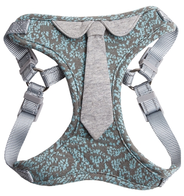 Pet Life�� 'Fidomite' Blue / Gray Mesh Reversible and Breathable Adjustable Dog Harness w/ Designer Neck Tie