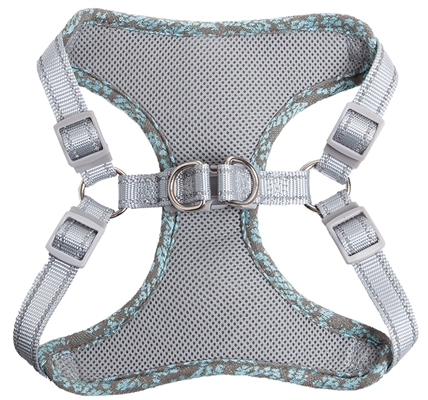 Pet Life�� 'Fidomite' Blue / Gray Mesh Reversible and Breathable Adjustable Dog Harness w/ Designer Neck Tie