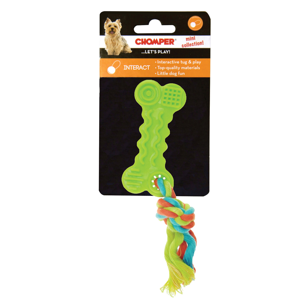 Chomper Mini Rope with TPR Bone