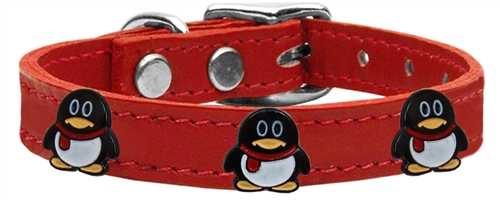 Pidgey the Penguin Widget Genuine Leather Dog Collar