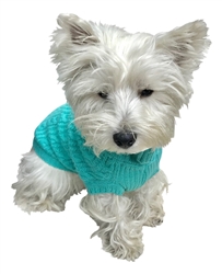 Scottish Cable Knit Sweater, Turquoise