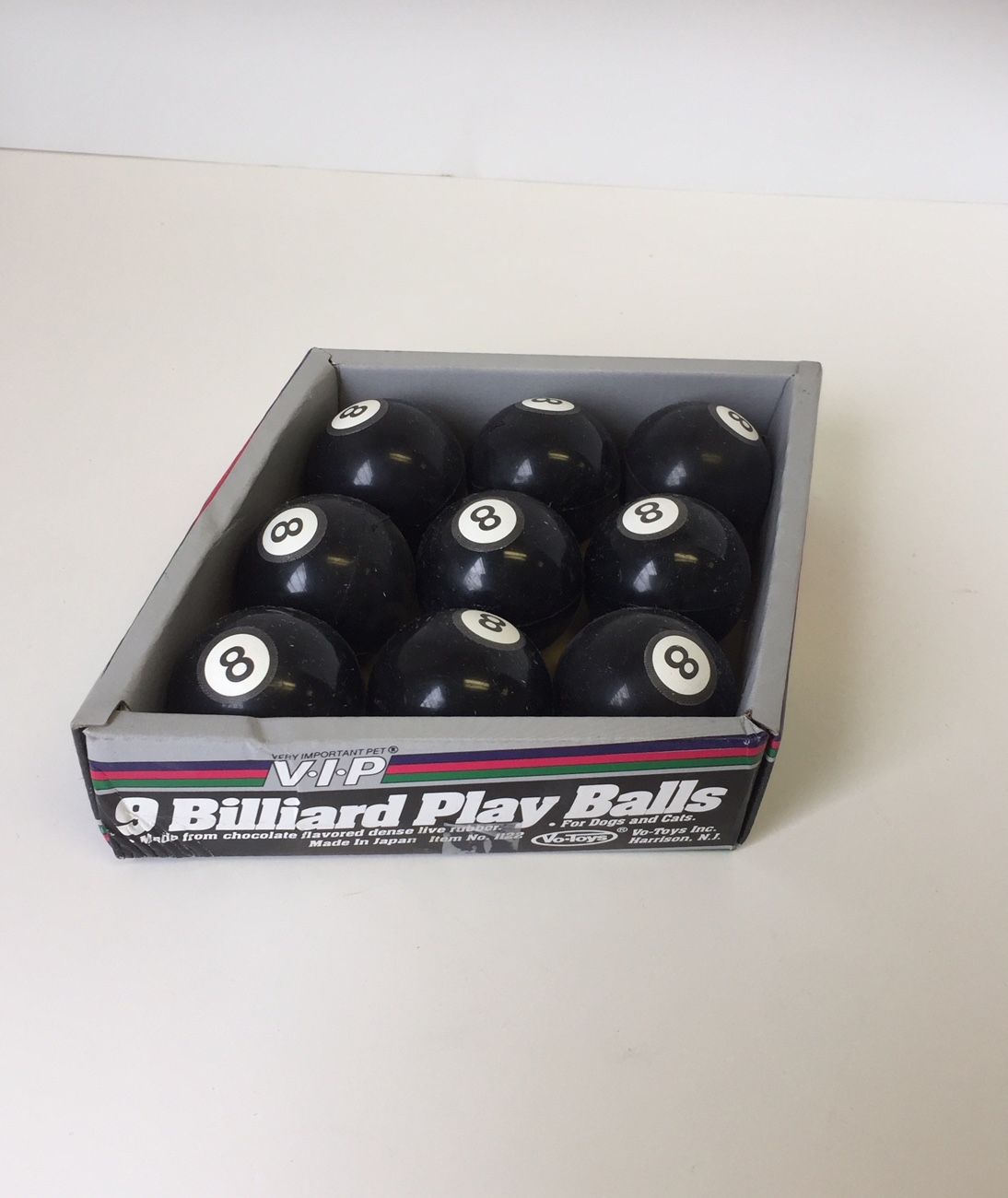V.I.P. RUBBER BILLIARD BALLS DOG TOY 9 PCS./DISPLAY BOX