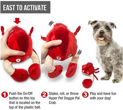 Hyper Pet™ Doggie Pal Crab Interactive Vibrating Dog Toy
